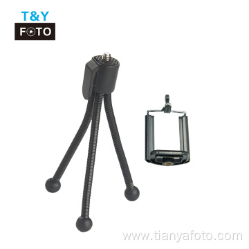 Flexible mini table tripod with Mobile phone clip